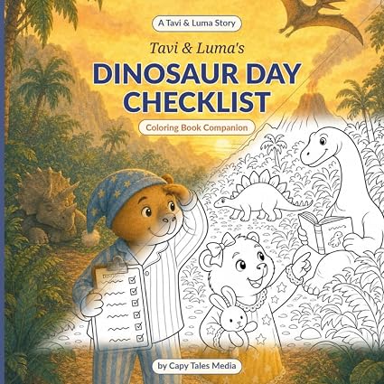 Tavi & Luma’s Dinosaur Day Checklist – Coloring Book Companion cover